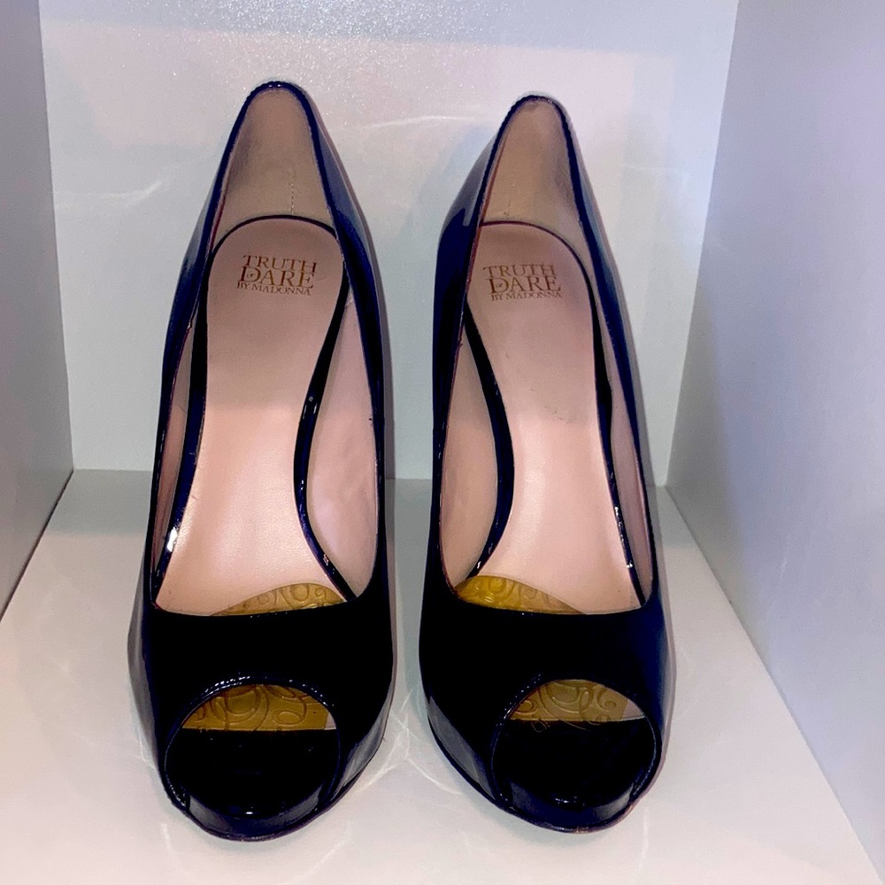 Black Patent Peep Toe Heels Sz 10 Truth or Dare by MADONNA